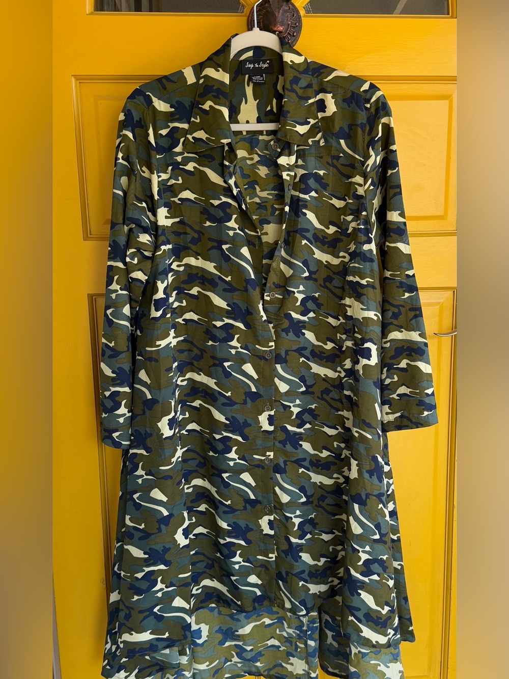 Camouflage Button-Up Shirt Jacket - Olive Camo